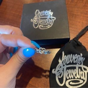 Souvenir Jewelry Chain Heart Ring Sterling Silver 925 Size 9 goth heavy metal